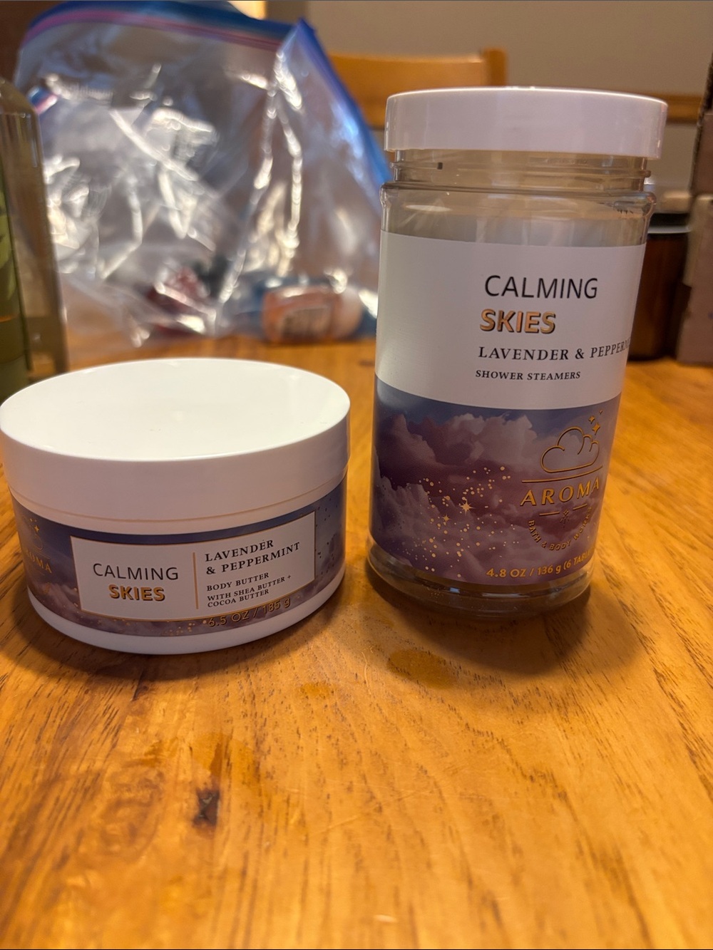 Calming Skies Lavender & Peppermint Body lotion & Shower Steamer Set